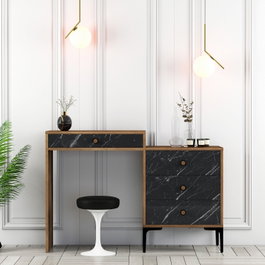 Hanah Home Lizbon 555 Tocador Nogal y Negro